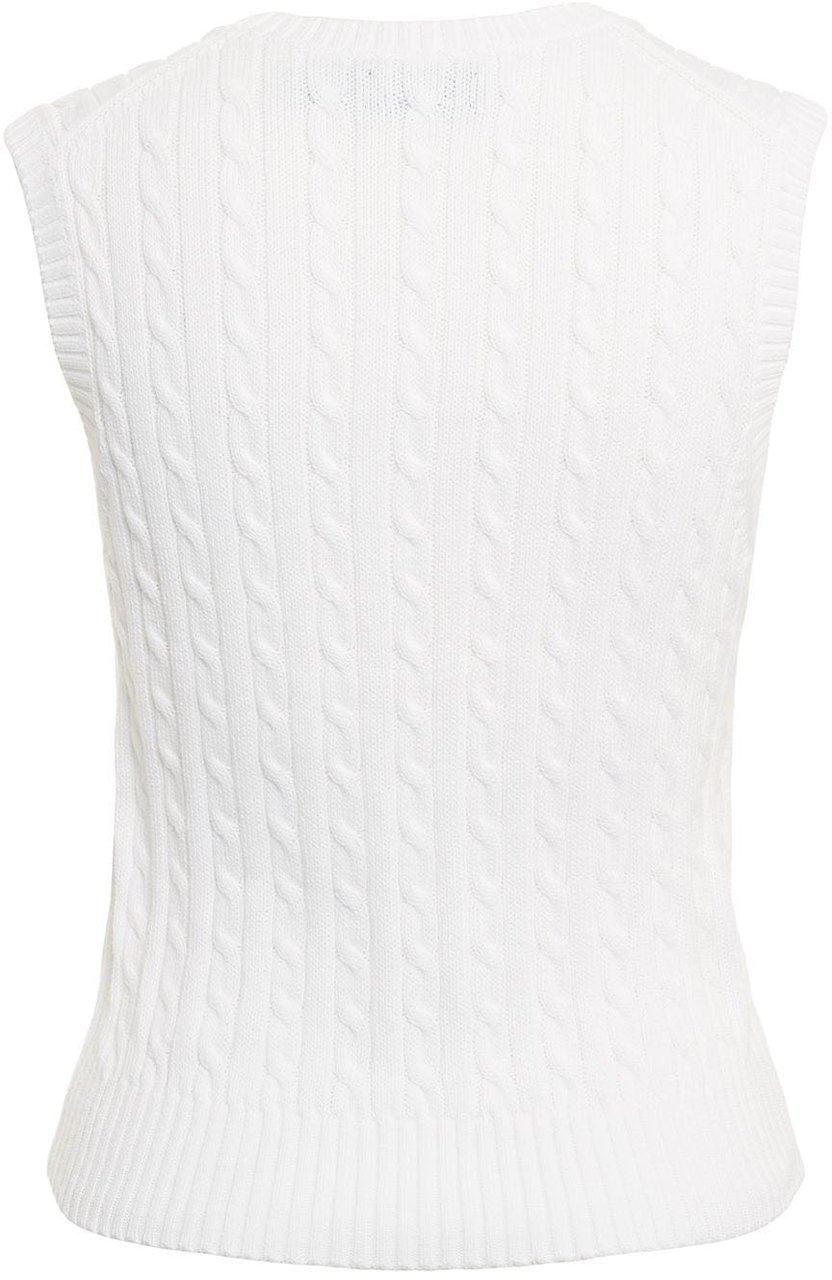 Ralph Lauren Cable knit vest Wit