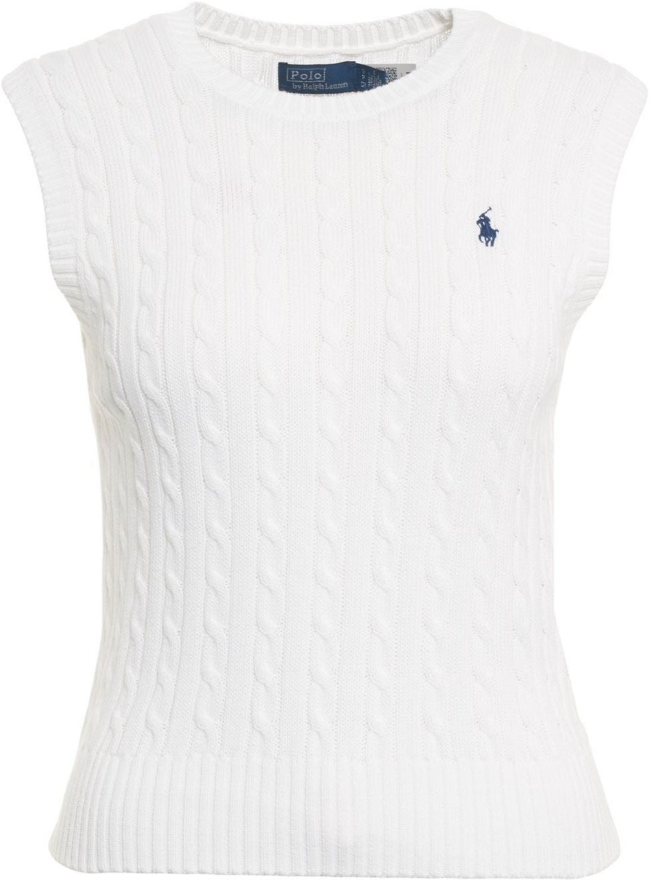 Ralph Lauren Cable knit vest Wit
