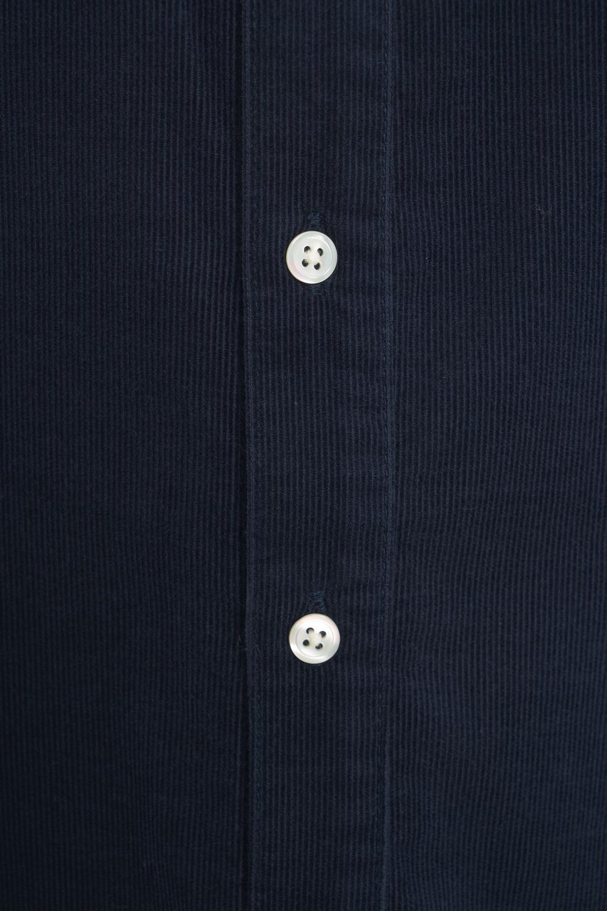 Ralph Lauren Vestito camicia in velluto a coste Blauw
