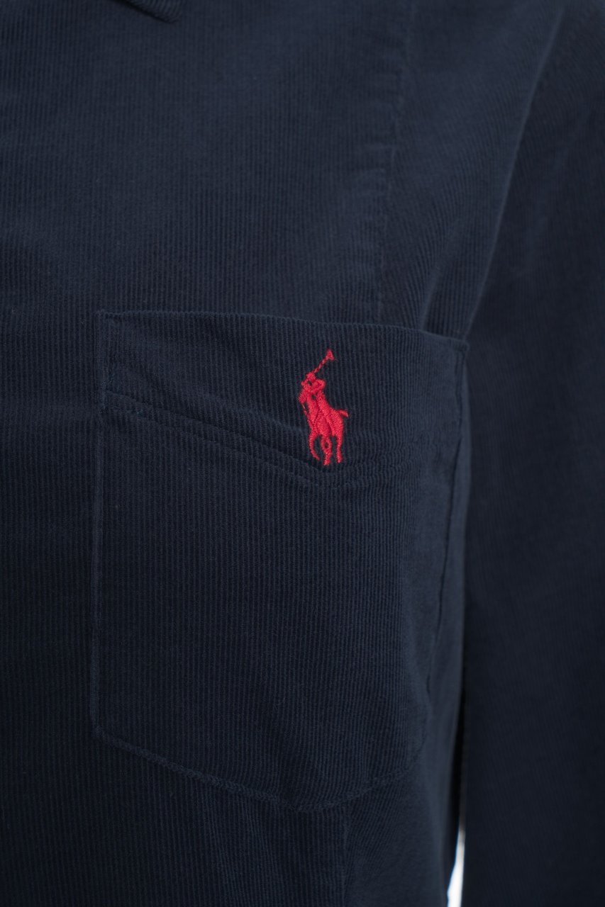 Ralph Lauren Vestito camicia in velluto a coste Blauw
