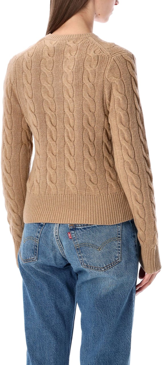 Ralph Lauren Classic Cardigan Cable Collection Camel Beige