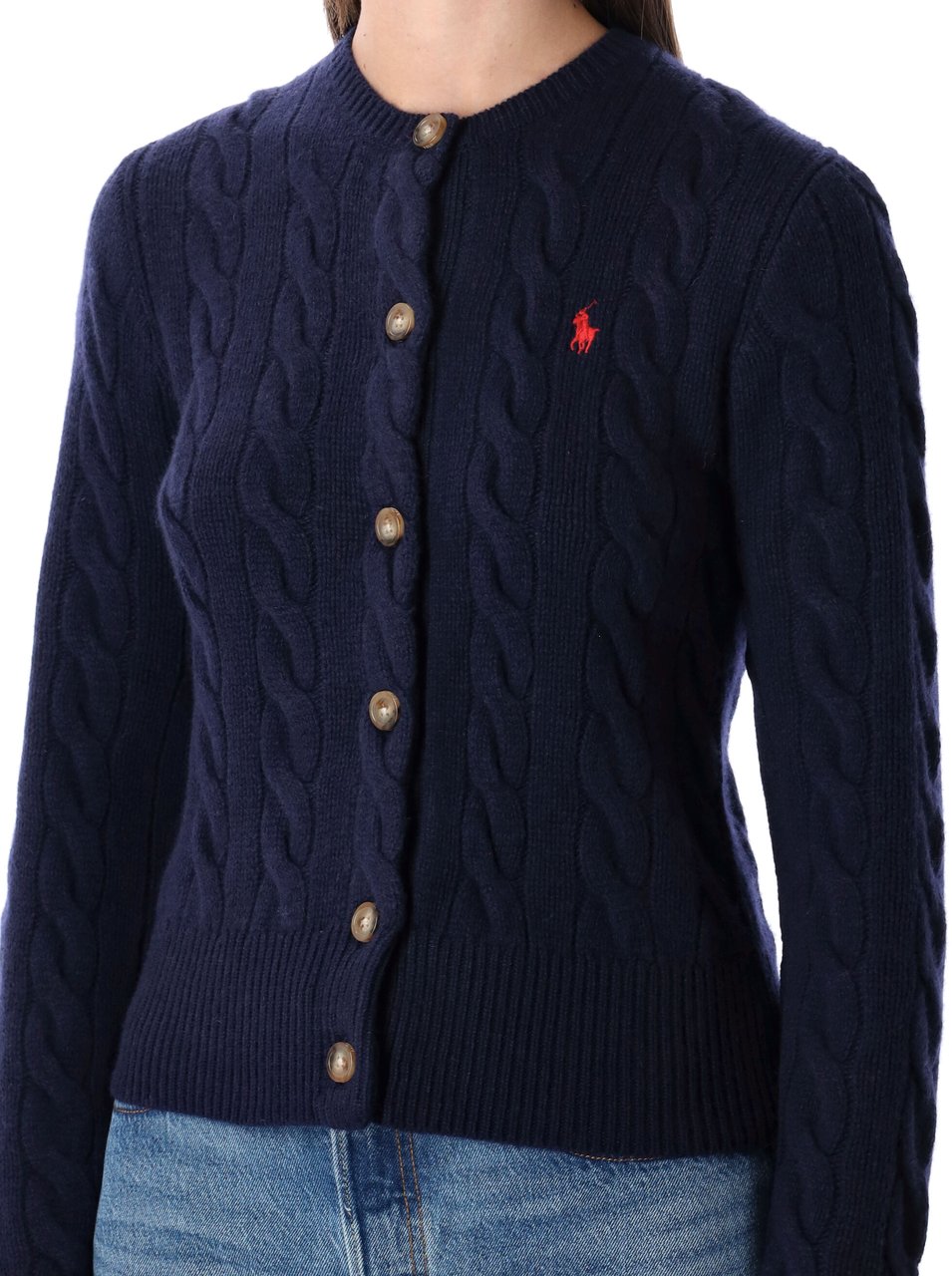 Ralph Lauren Classic Cardigan Cable Hunter Navy Navy
