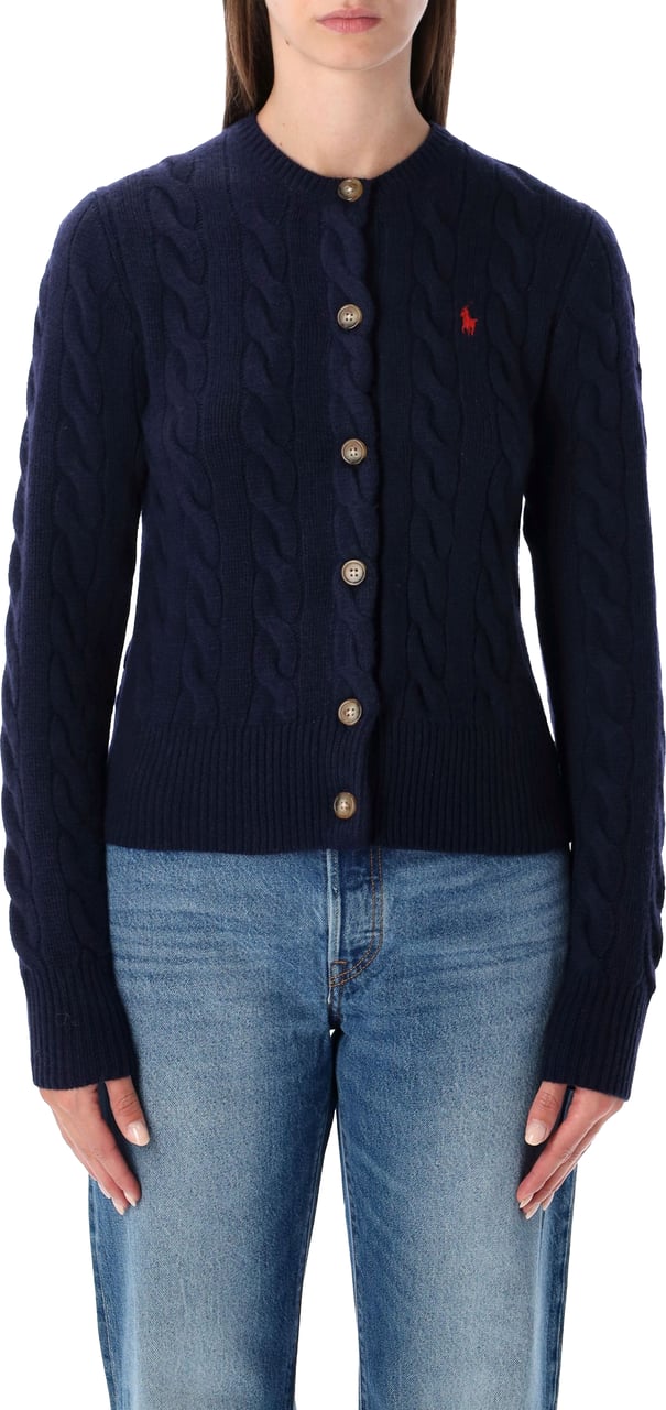 Ralph Lauren Classic Cardigan Cable Hunter Navy Navy