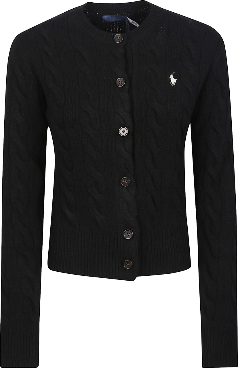 Ralph Lauren Long Sleeve Cardigan Black Zwart