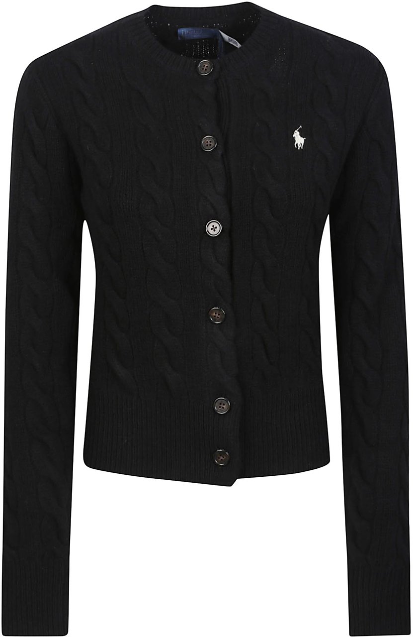 Ralph Lauren Long Sleeve Cardigan Black Zwart