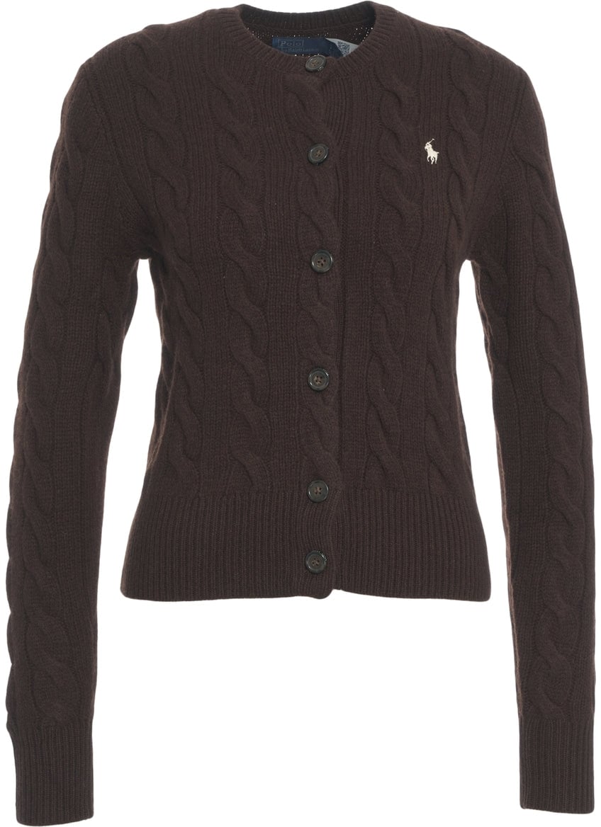 Ralph Lauren Cardigan with logo embroidery Bruin