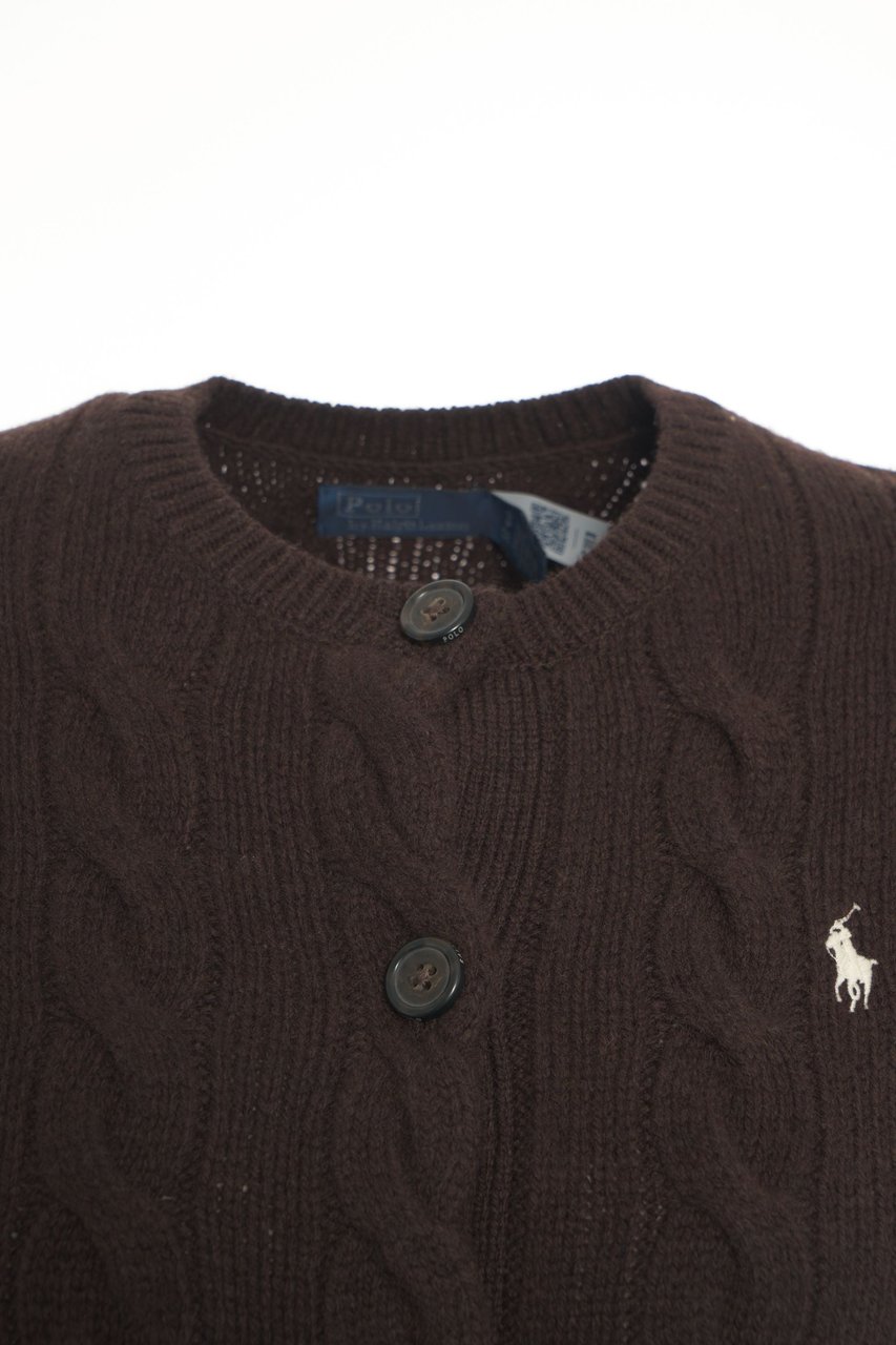 Ralph Lauren Cardigan with logo embroidery Bruin