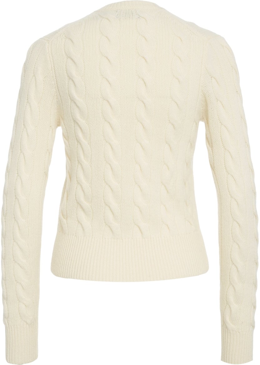 Ralph Lauren Cardigan with cable knit pattern Wit