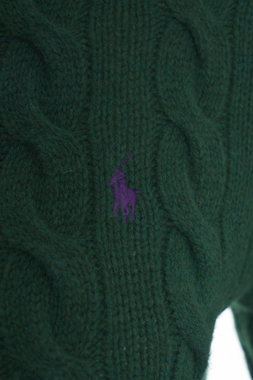 Ralph Lauren Cardigan with cable knit pattern Groen