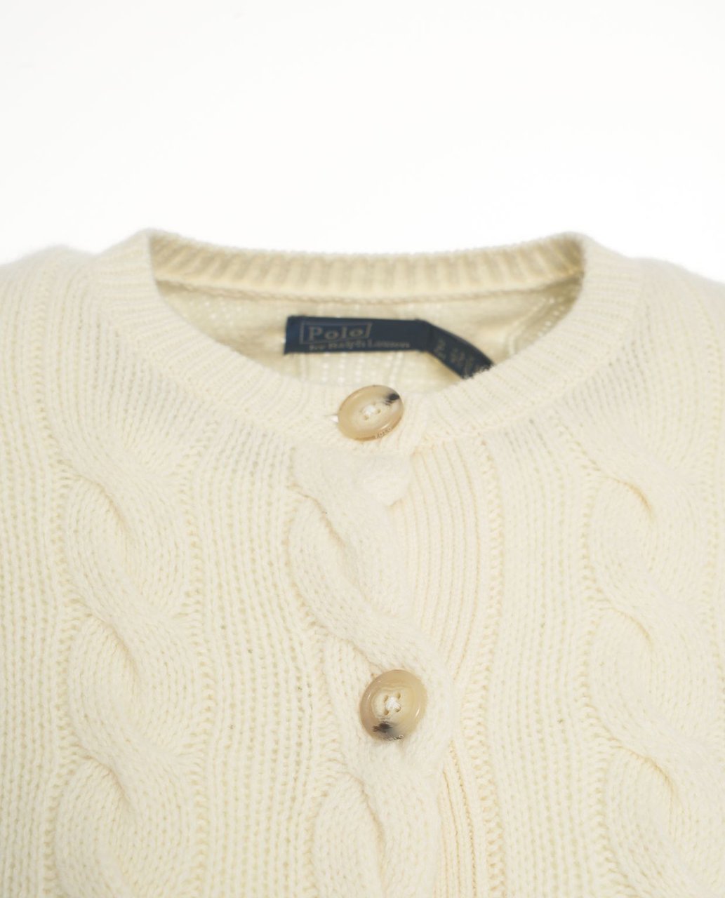 Ralph Lauren Cardigan with cable knit pattern Wit