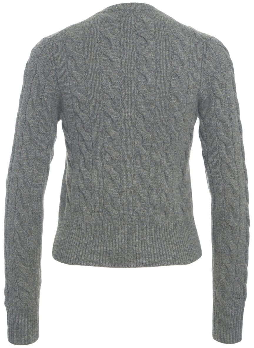 Ralph Lauren Cardigan con motivo a trecce Grijs
