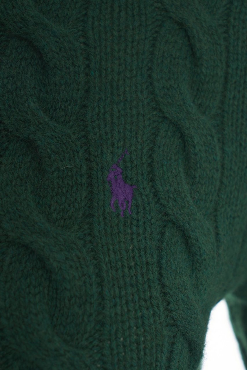 Ralph Lauren Cardigan con motivo a trecce Groen