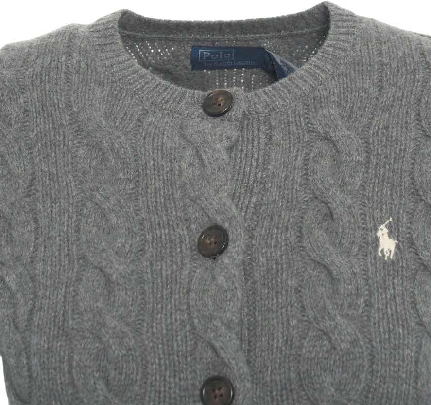 Ralph Lauren Cardigan con motivo a trecce Grijs