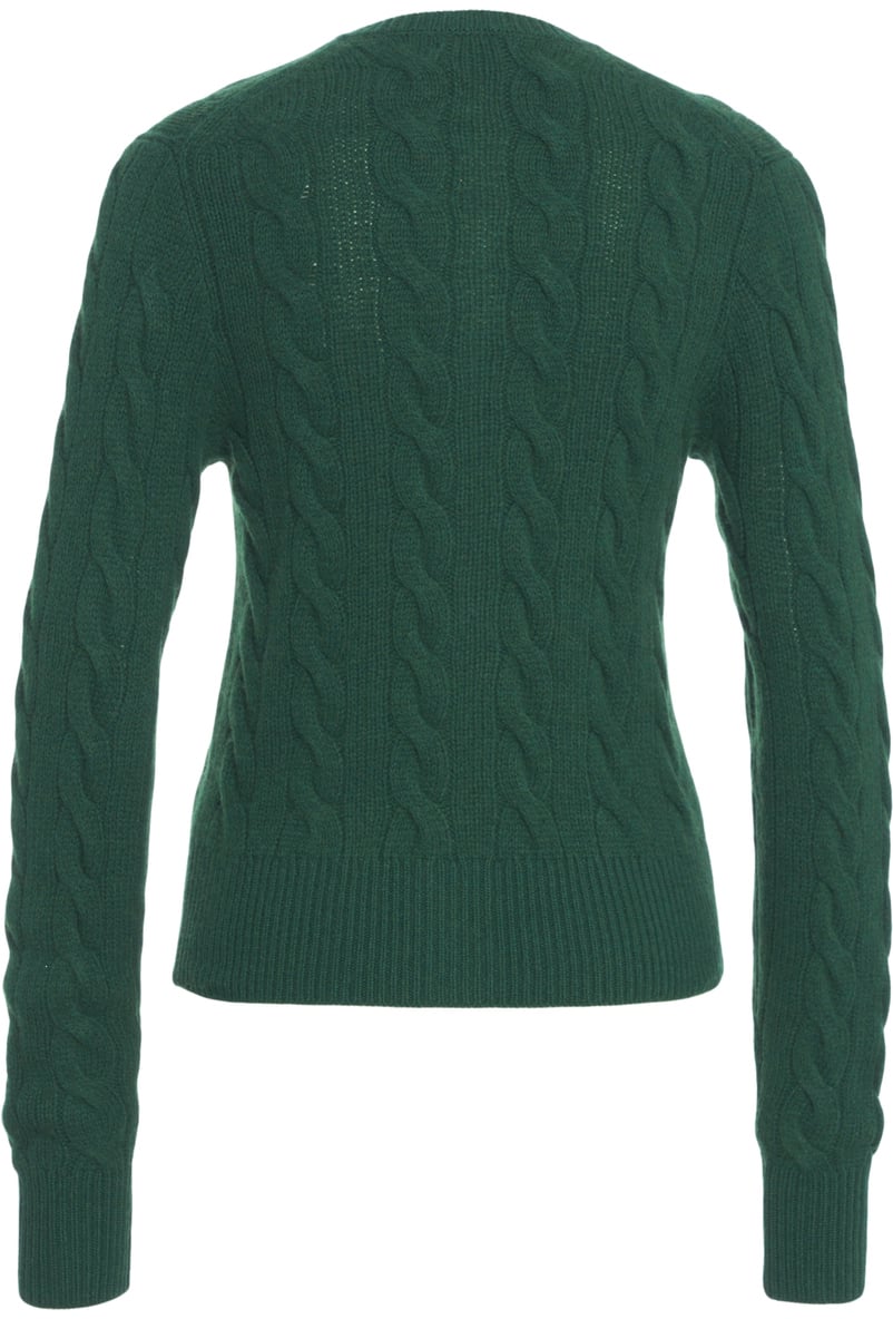 Ralph Lauren Cardigan con motivo a trecce Groen