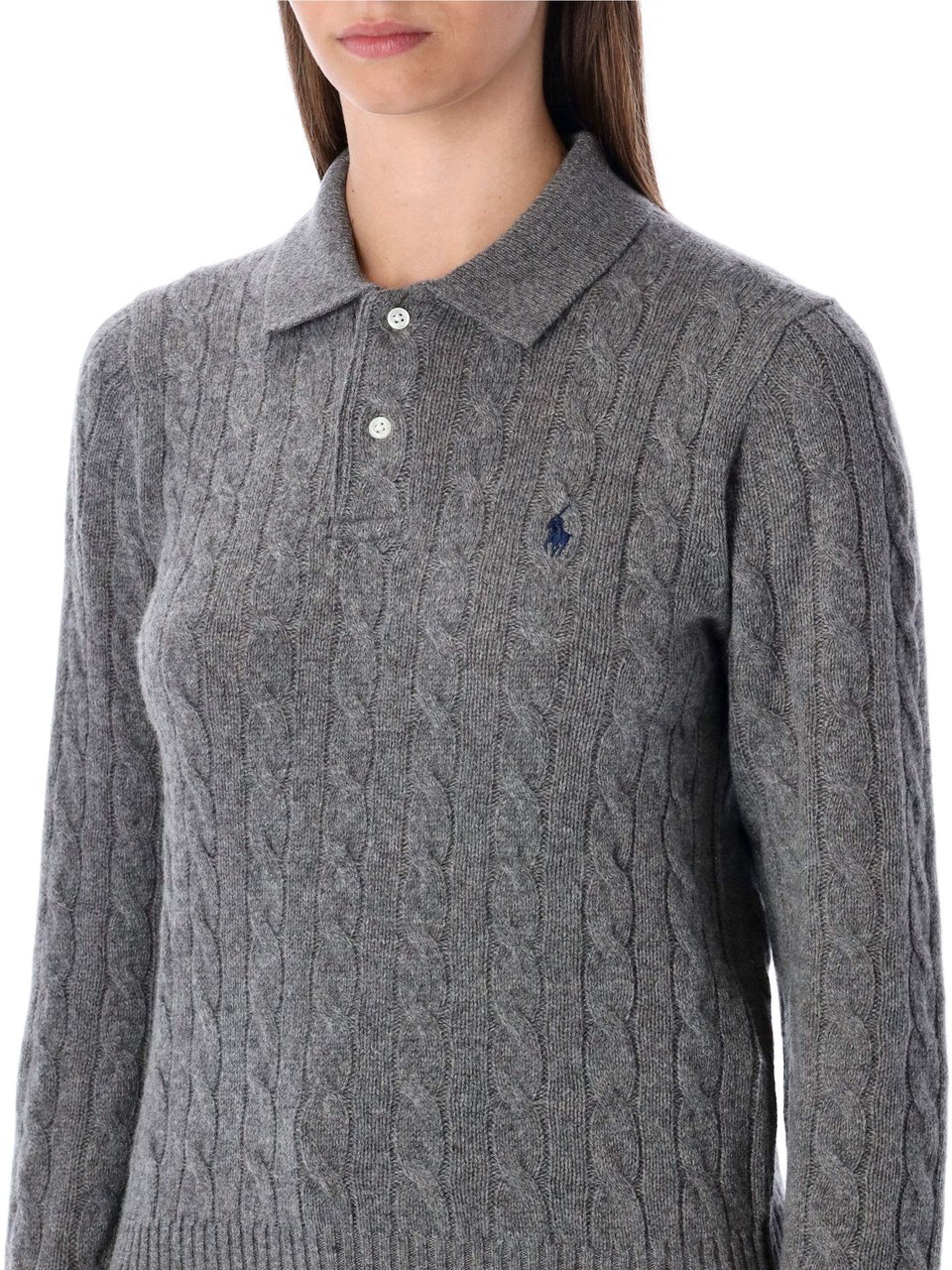 Ralph Lauren Knit Polo Cable Grigio Grijs