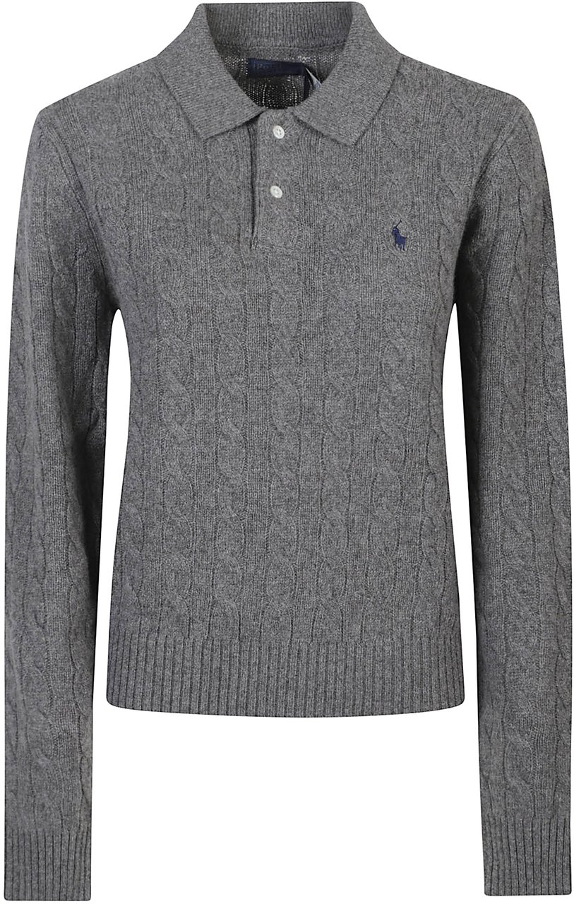 Ralph Lauren Long Sleeve Polo Neck Sweater Grey Grijs
