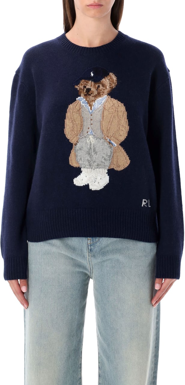 Ralph Lauren Polo Ralph Lauren "Polo Bear" wool cashmere sweater Blauw