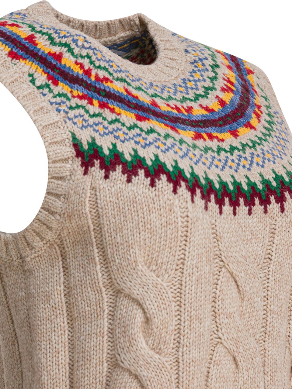 Ralph Lauren Fair Isle Knit Vest Beige