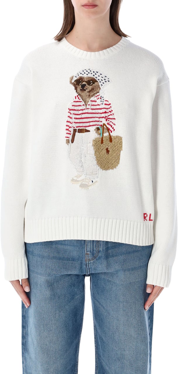Ralph Lauren Swater Bear Bianco Wit