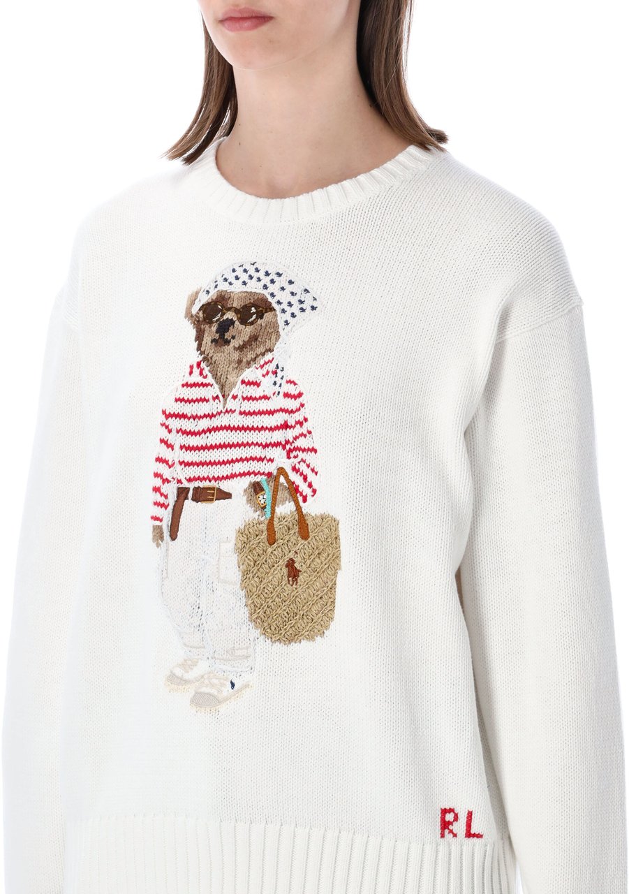 Ralph Lauren Swater Bear Bianco Wit