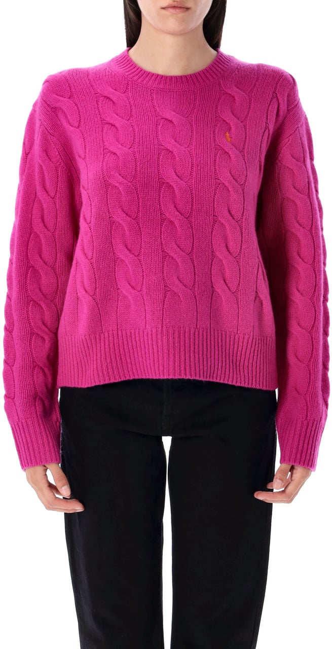 Ralph Lauren Crop Knit Cable Fucsia Roze