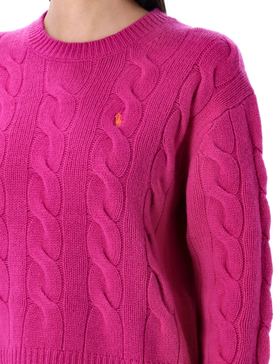 Ralph Lauren Crop Knit Cable Fucsia Roze