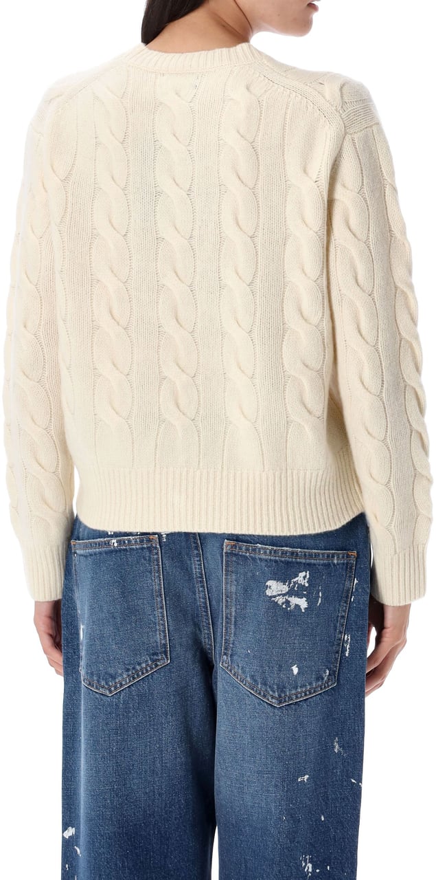Ralph Lauren Crop Knit Cable Authentic Cream Beige