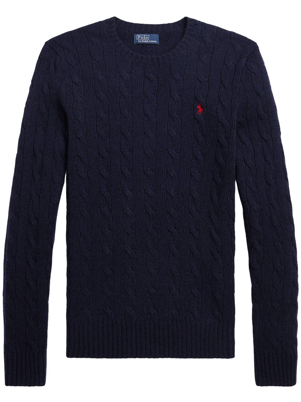 Ralph Lauren Cable Knit Crew Neck Sweater Pullover Zwart