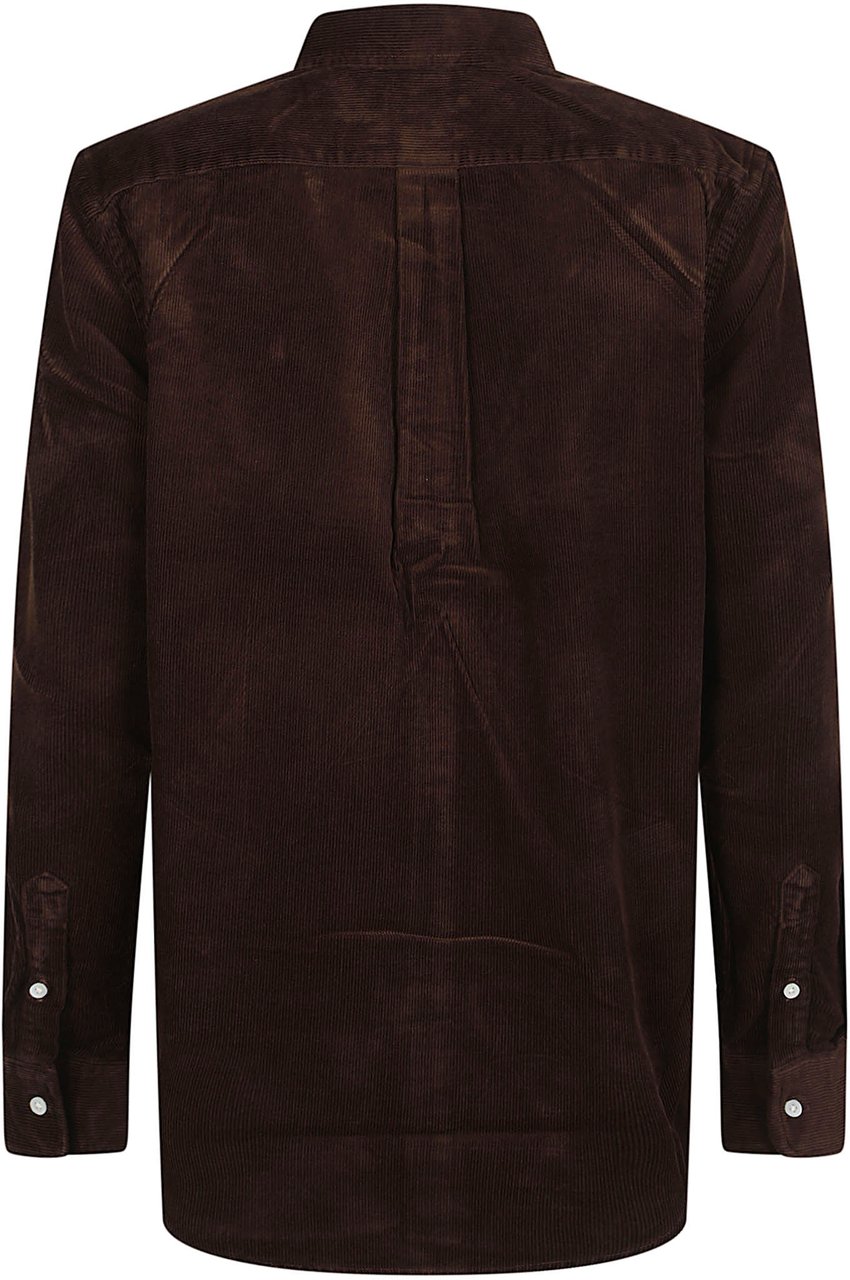 Ralph Lauren Long Sleeve Button Front Sport Shirt Brown Bruin