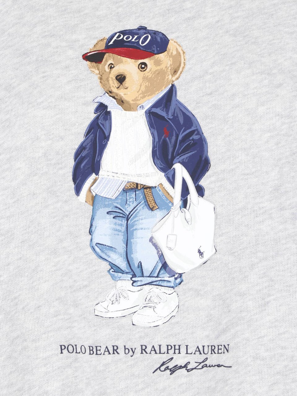 Ralph Lauren Grey Polo Bear Crewneck Sweatshirt Grijs