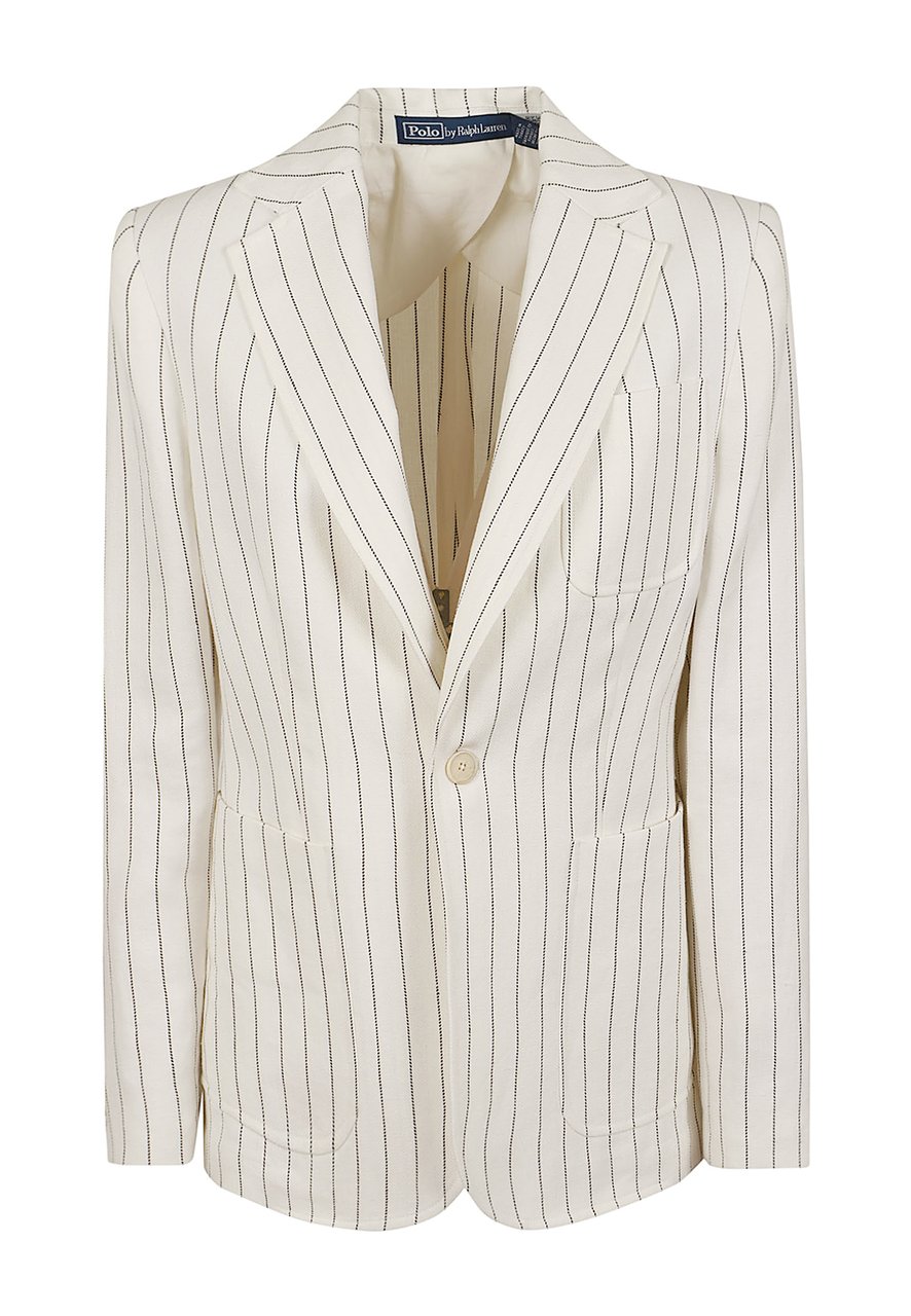 Ralph Lauren Ivy League Blazer in Textured Cream Hemp Neutraal