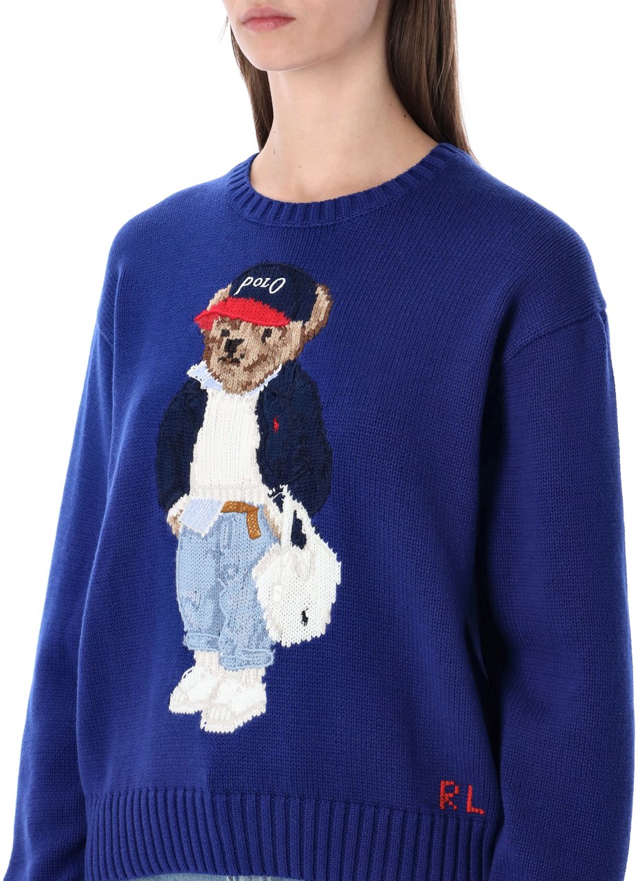 Ralph Lauren Knit Bear Sporting Royal Blue Blauw