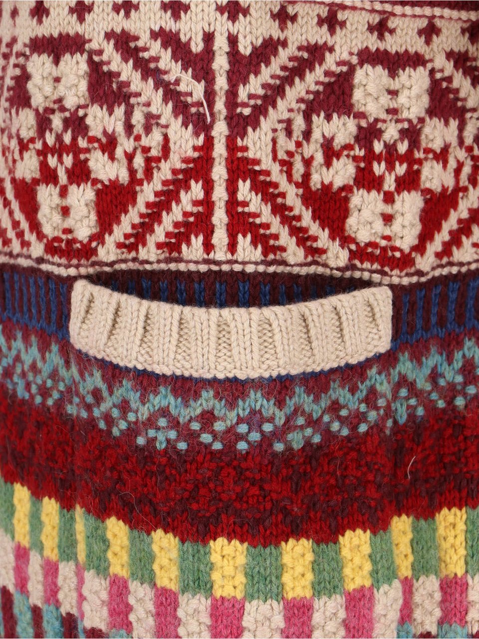 Ralph Lauren Multicolor Geometric Knit Zip Cardigan Rood