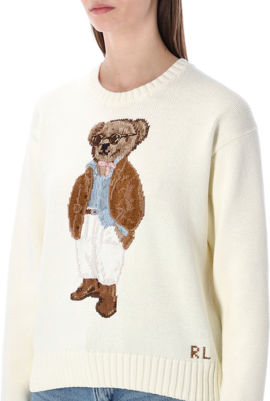 Ralph Lauren Polo Ralph Lauren white cotton Polo Bear jumper Beige