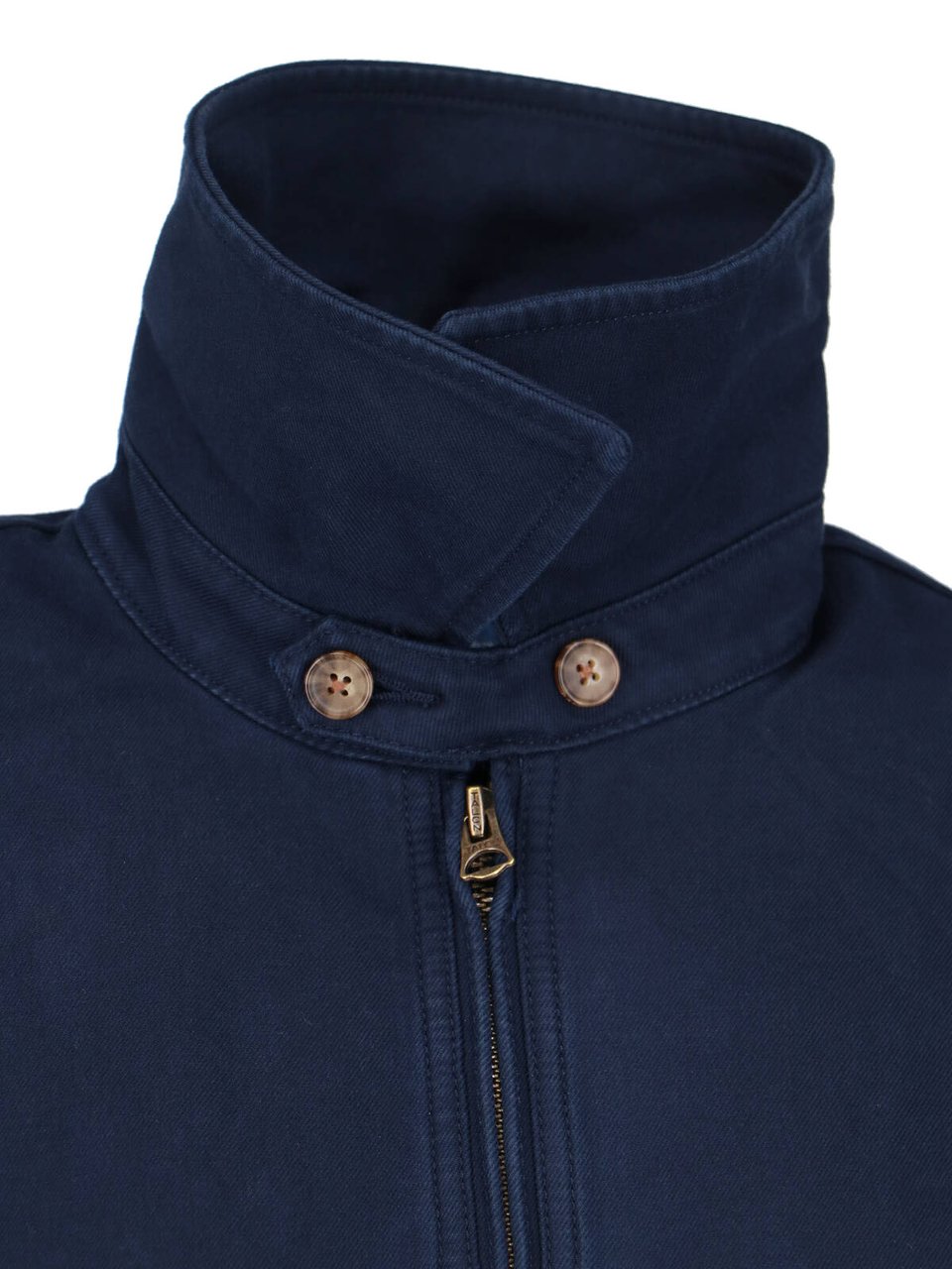 Ralph Lauren Blue Embroidered Cotton Zip Jacket Blauw