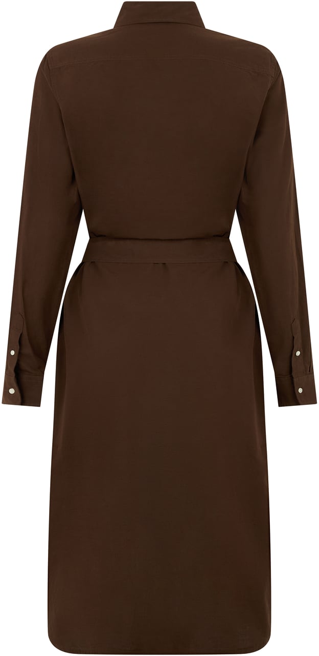 Ralph Lauren Long brown dress with elegant belt Bruin