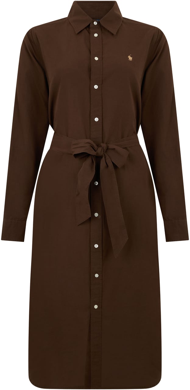 Ralph Lauren Long brown dress with elegant belt Bruin