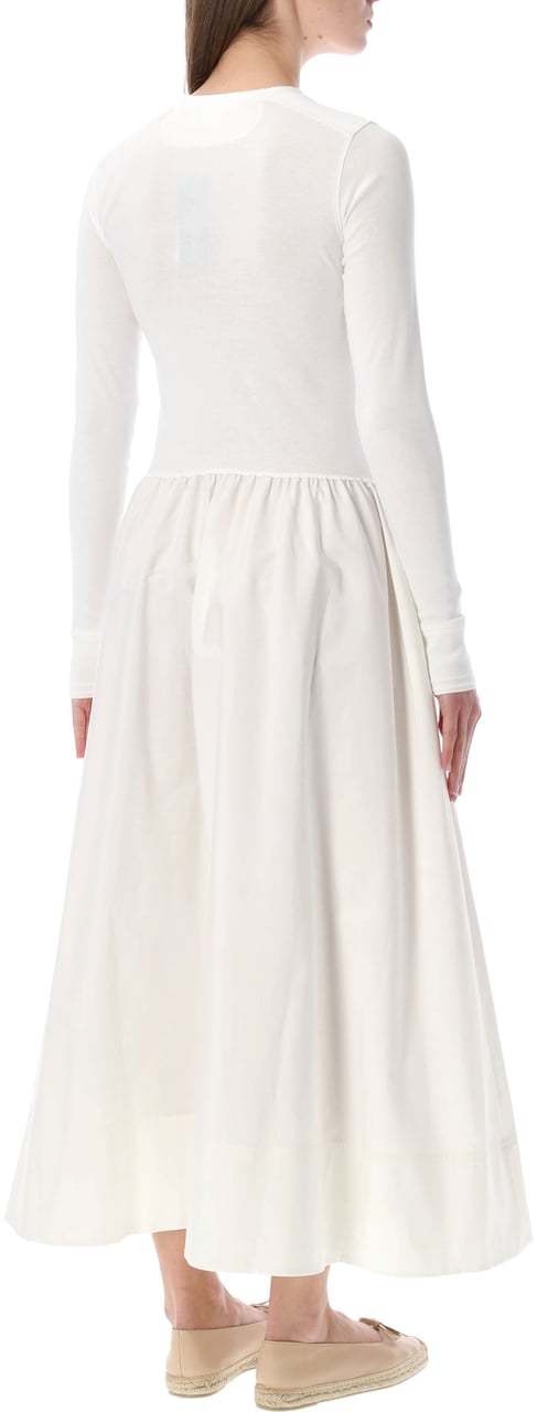 Ralph Lauren Long Dress Henley Top Nevis White Wit
