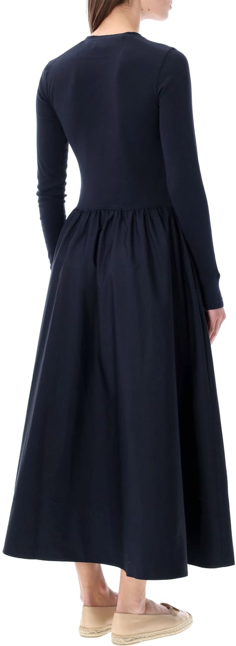 Ralph Lauren Long Dress Henley Top Aviator Navy Blauw