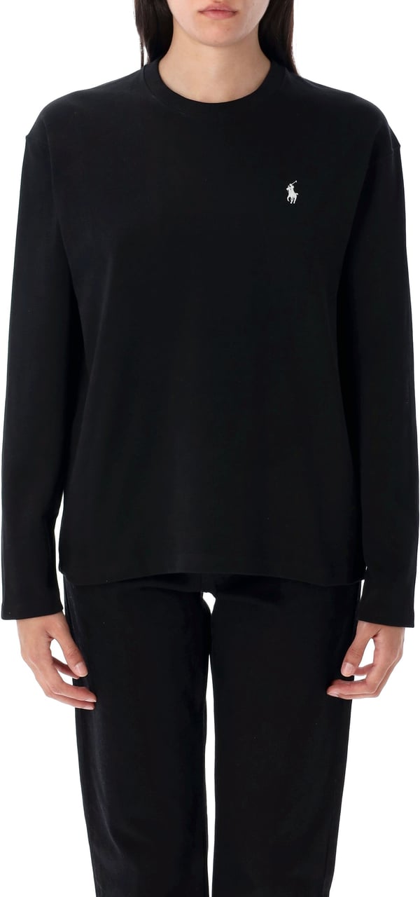 Ralph Lauren Classic Tshirt Ls Polo Black Zwart