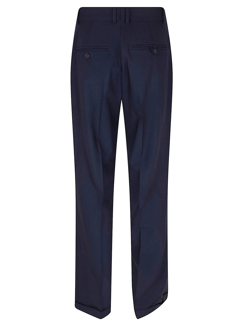 Ralph Lauren Wool Blend Straight Leg Trousers with Defined Pleats Blauw