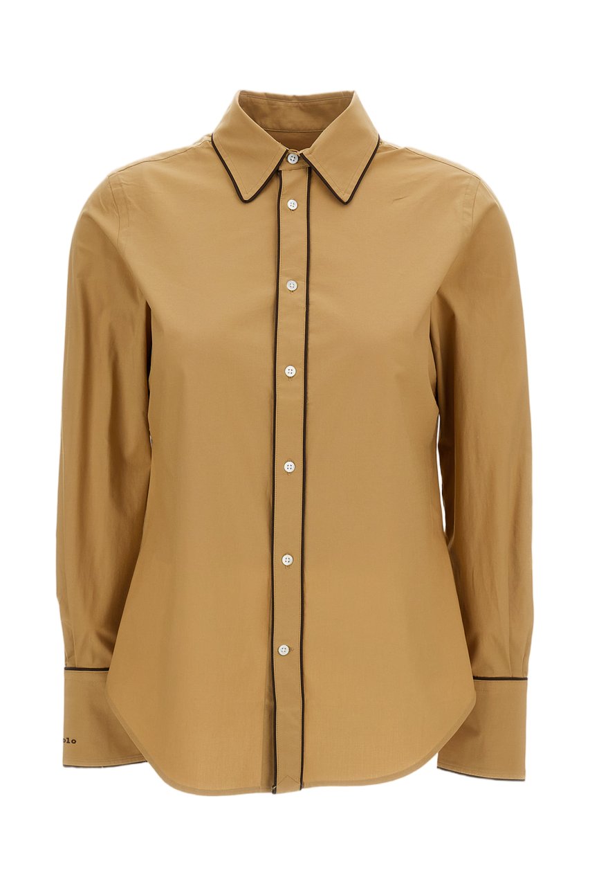 Ralph Lauren Beige Classic Cut Cotton Shirt Bruin