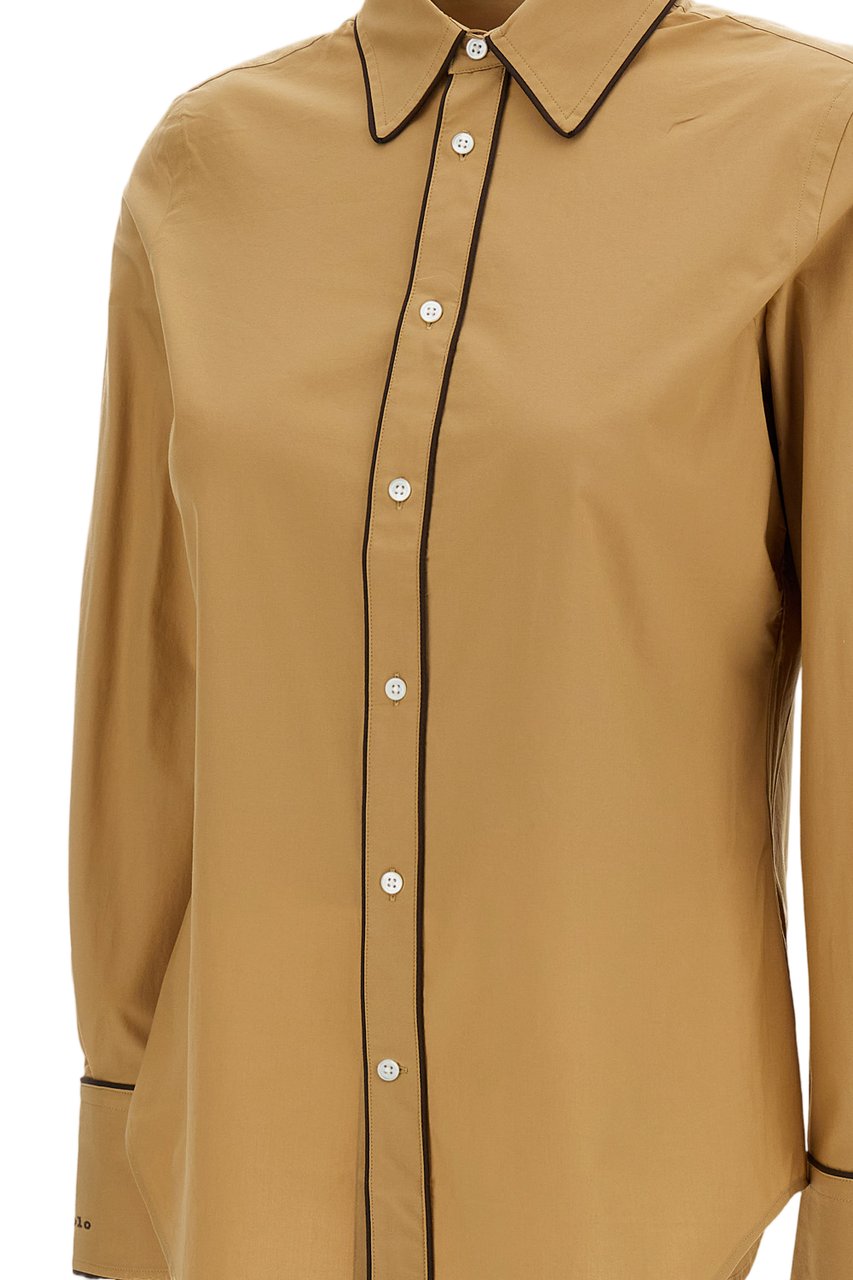 Ralph Lauren Beige Classic Cut Cotton Shirt Bruin