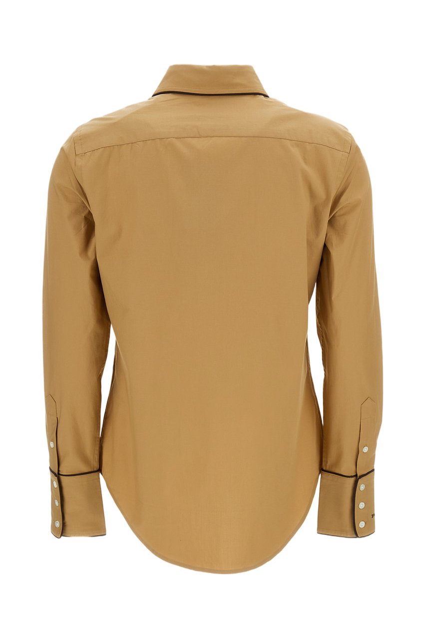 Ralph Lauren Beige Classic Cut Cotton Shirt Bruin