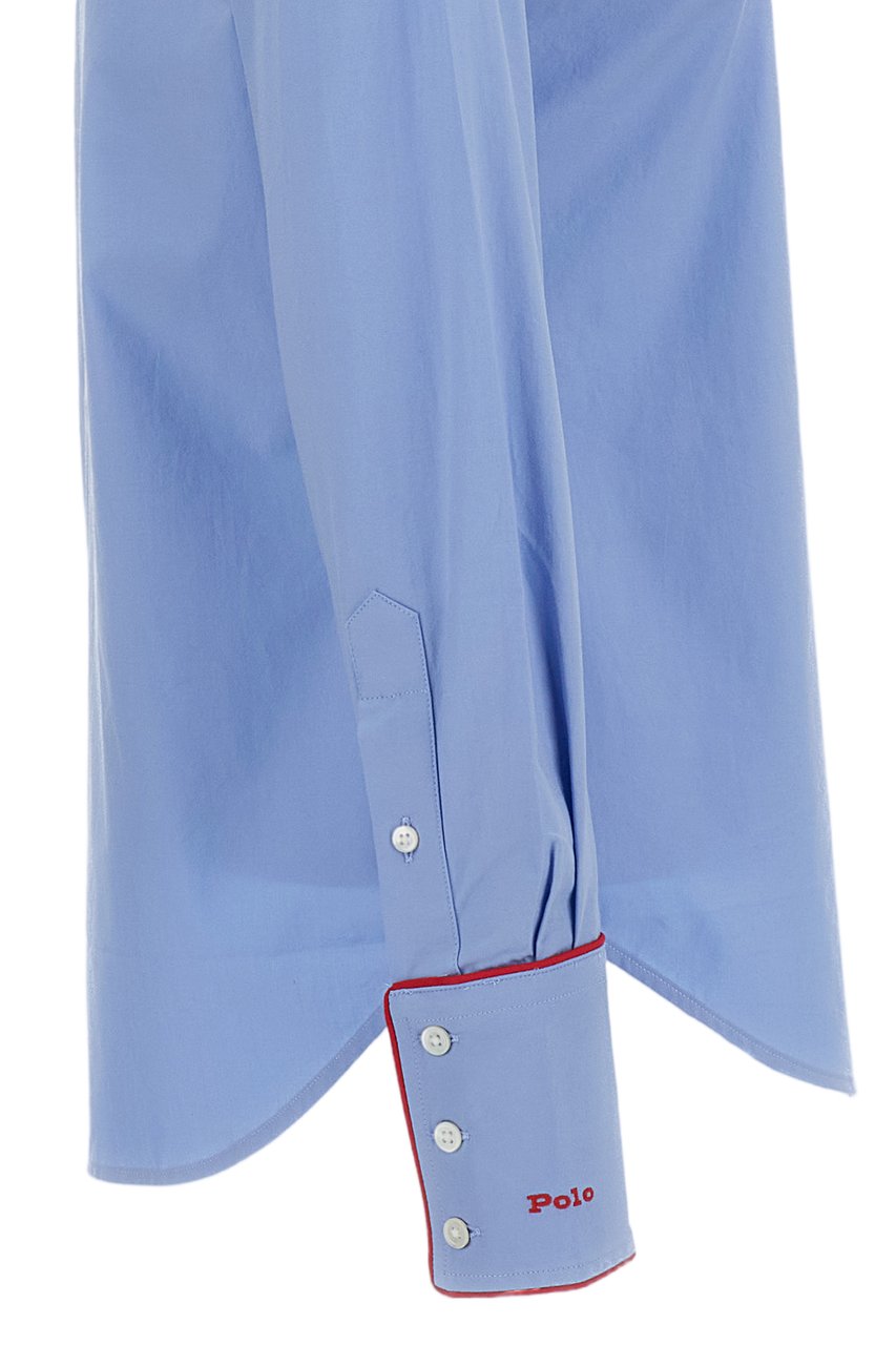 Ralph Lauren Light Blue Stretch Fit Cotton Poplin Shirt Blauw