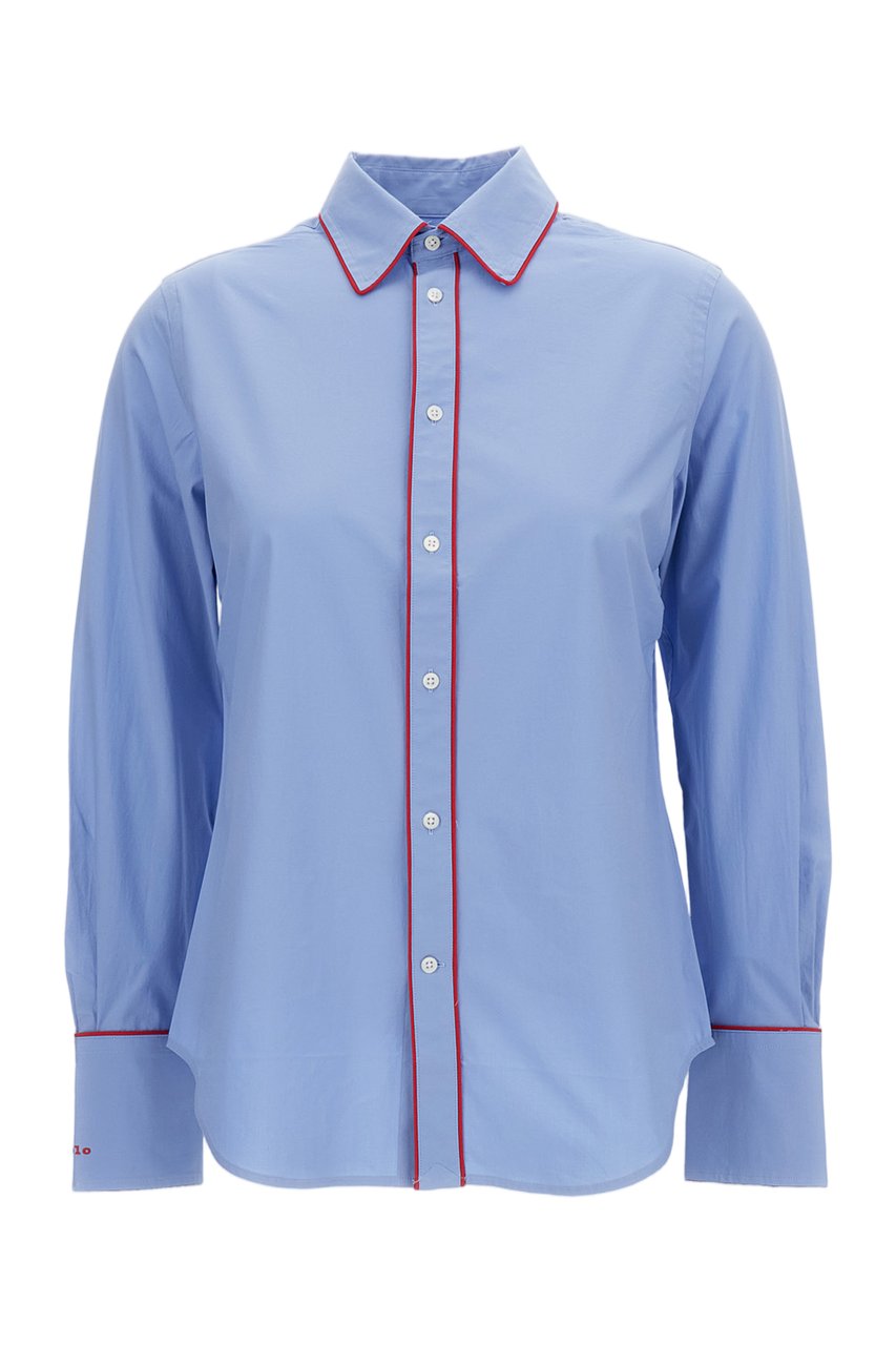 Ralph Lauren Light Blue Stretch Fit Cotton Poplin Shirt Blauw
