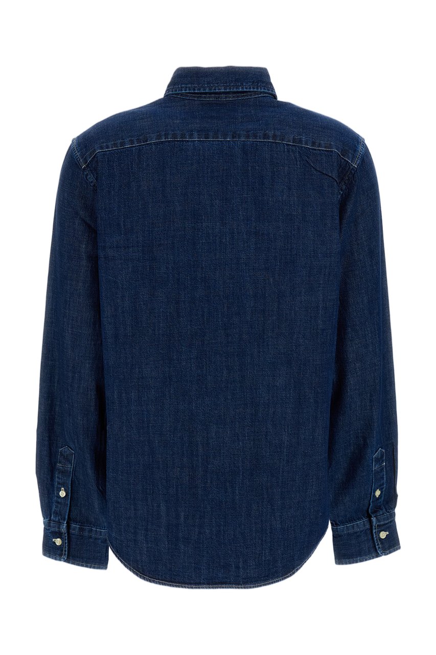 Ralph Lauren Blue Pony Logo Denim Shirt Blauw