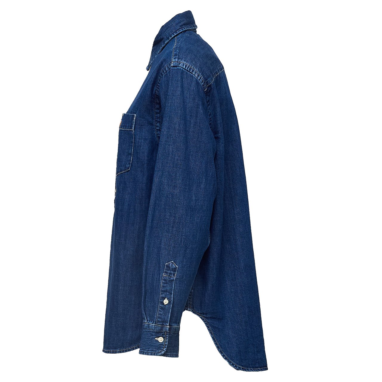 Ralph Lauren Cotton Denim Oversized Casual Shirt Groen