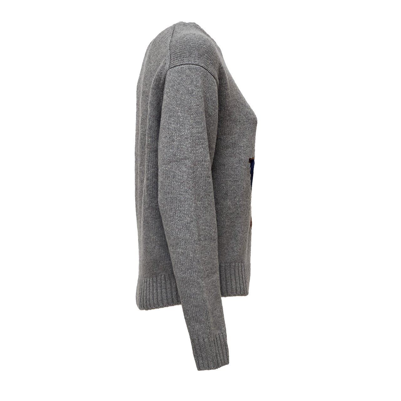 Ralph Lauren Wool Polo Bear Crewneck Sweater Grijs