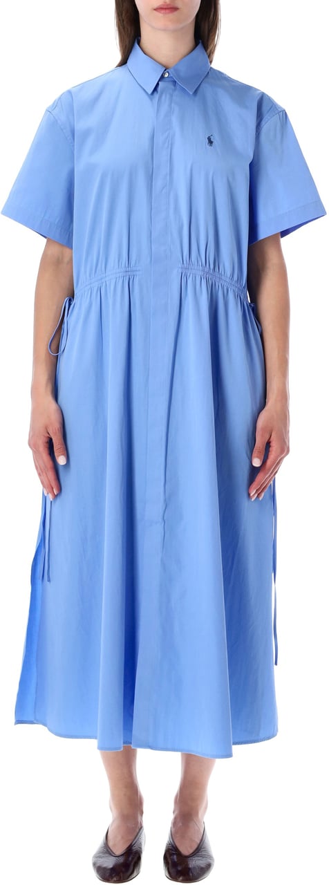 Ralph Lauren Shirt Long Dress String Clsc Blu Lichtblauw